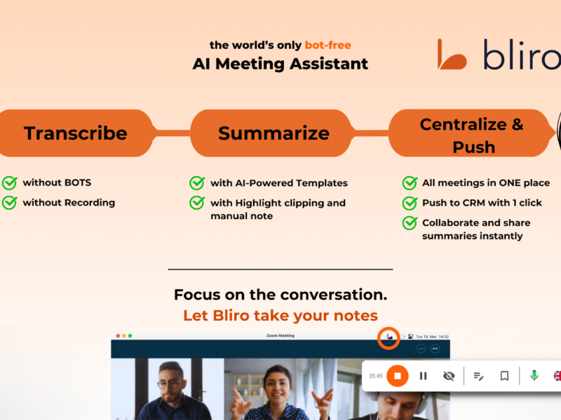 Bliro - Bot-free AI Meeting Assistant